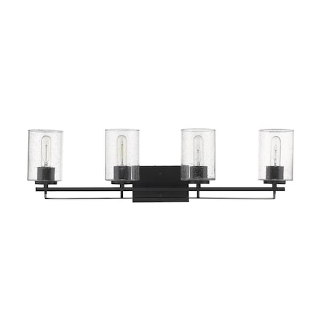 Estallar 9.5 x 31.5 x 6 in. Orella 4-Light Matte Black Sconce ES3093023